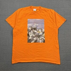 Supreme Trash Tee Shirt Men Medium Orange New York American Box Logo Streetwear